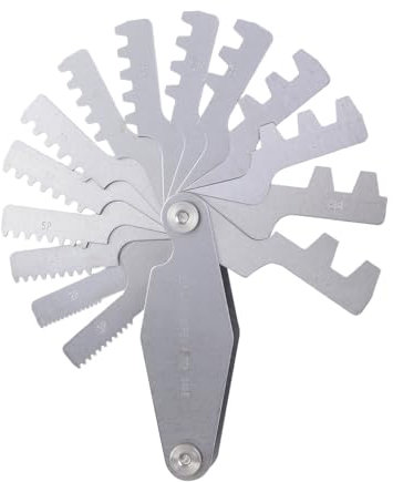 Herramienta de medición de tornillo de calibre de rosca de 30 grados para medición industrial, medidor de rosca en T de metal