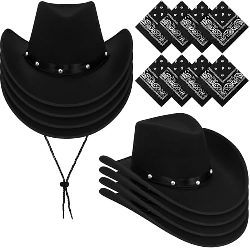 Lot de 8 chapeaux de cowboy Wichita pour adulte en vrac, chapeau de cowgirl occidental pour homme et femme, accessoire de costume de cowboy pour rodéo, enterrement de vie de jeune fille, mariage