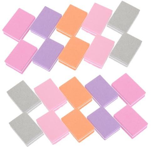 100 Limas de Uñas de Esponja en Bloque para Manicura y Pedicura | Compactas y Fáciles de Usar, para Uñas de Manos y Pies, Aptas para Salón y Aprendizaje de Manicura Color Aleatorio