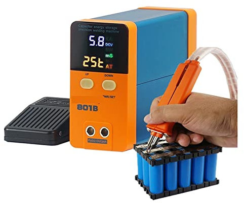 Soldador por puntos, Soldador por puntos de batería de condensador 801B, máquina de soldadura de almacenamiento de energía de 9900W utilizada for batería de hierro de litio ternario 18650 con bolígraf
