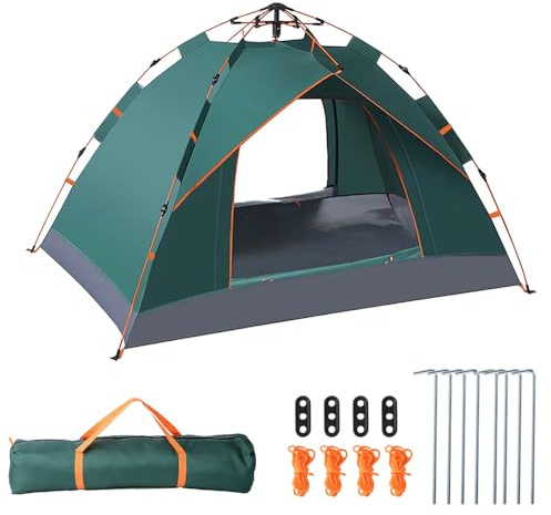 Zelt 2 Personen, Automatisches Pop Up Zelt, 200 * 150 * 110cm Einfacher Aufbau für Bergsteigen, Outdoor Camping, Wandern, Strand, Faltbar, Leicht, mit Tragetasche
