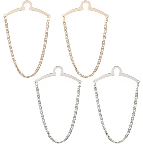 SUNNYCLUE 1 låda 4 st guld slipsnål kedja silver mode slips länkar nackkrage nålar brosch män tillbehör kravatt klämma för affärer och bröllop slipsar kläder smyckestillverkning gör-det-själv gåvor