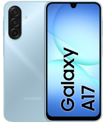 Samsung Galaxy A17, 3 anni di Garanzia del produttore, Android 15, Display Super AMOLED 6.7, 8GB RAM, 256GB, Batteria 5.000 mAh, Resistenza IP54, Memoria espandibile, Light Blue [Versione Italiana]
