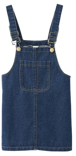 Yimutian Salopette Jeans Bambina Gonna Vestito Jeans Abito Casual in Jeans Vestito in Denim per Bambine e Ragazze Blu Scuro 130