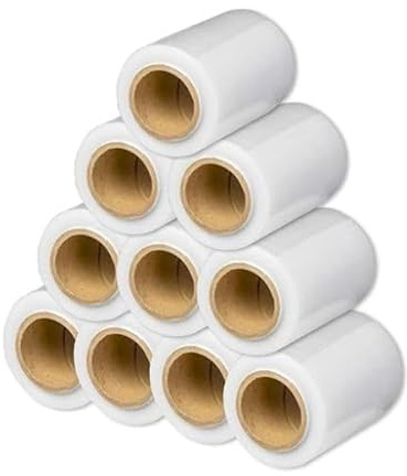 40 Mini-Stretchfolie 125mm Stretchfolie Wickelfolie Handabroller Strechfolie 23my