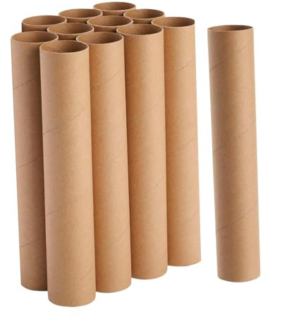 predolo 12 tubi di cartone, tubi di carta assorbente, rotoli di carta spessa e robusta per lavori artigianali, progetti fai da te fatti a mano per la famiglia, 40 Cm