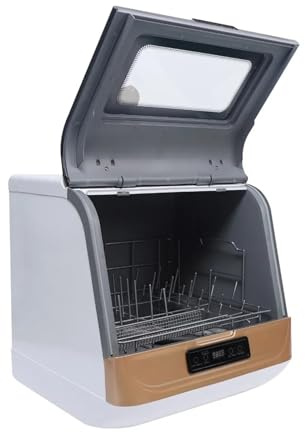 Lavavajillas De Encimera Sin Instalación: Mini Automático Portátil Abatible, Modos De Lavado 3 En 1, Consumo De Agua De 2 Galones, Ahorro De Espacio Compacto, Alta Temperatura