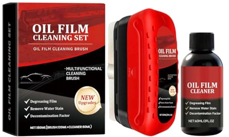 Car Windscreen Oil Film Remover, Universal Portable Polishing and Cleaning Plate, Grease Film Remover, Windscreen Cleaner Set, for Indoor and Outdoor Use, Screens, PP, Leather, MPV, SUV