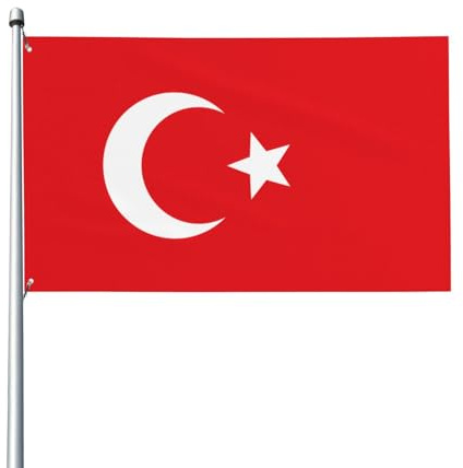 Bandiera della Turchia per esterni, decorativa, da giardino, 9 x 1,5 m, in poliestere resistente, con occhielli in ottone
