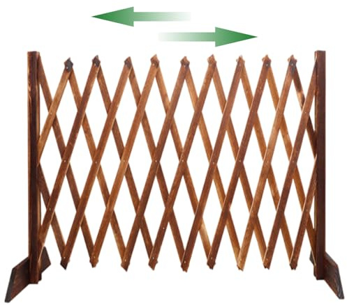 Bemonew Bordure de jardin - Longueur flexible - Installation facile - Clôture en bois pour parterres de fleurs, terrasse et paysage - 35,6 x 119,4 cm