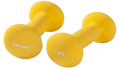 Tunturi 2er Set Kurzhantelset, Fitnessset, 1,5 kg, Bunte Kurzhanteln mit Neoptren
