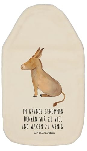 Mr. & Mrs. Panda Wärmflasche Esel - Geschenk, Tiere, Lebensmut, Wärmekissen, zuversicht, Kleine Wärmflasche, Gute Laune, lustige Sprüche,