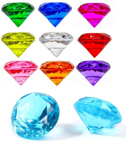 DAHI Deko Diamanten 40mm Hochzeit Streudeko Transparent Kristall Dekosteine Tischdeko Diamanten (bunt, 40x30mm)