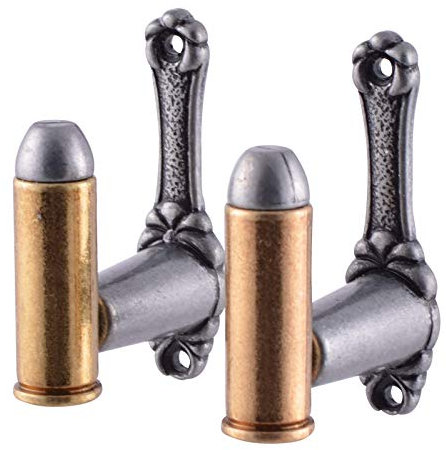 Vogler 2er Set Wandhalter Patronen Attrappe für Gewehr Pistole. Schwert Metall