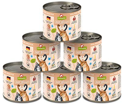 GranataPet Delicatessen - Lot de 6 boîtes de 200 g de Nourriture Humide pour Chats - sans céréales et sans Sucre - À Haute teneur en Viande et huiles de qualité supérieure