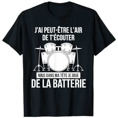 Instrument De Musique Cadeau Drums Baguettes De Batterie T-Shirt