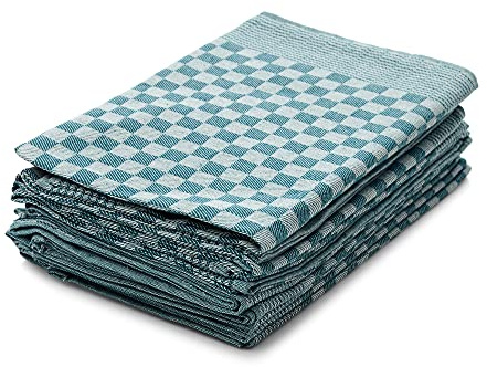Hometex Premium Textiles 10er Set Zwirn Geschirrtücher | Grubentücher in extra Dicker Qualität - 220 g/m² | 100% Baumwolle sehr saugfähig | ÖKO-TEX 100 Standard | 50 x 70cm Petrol
