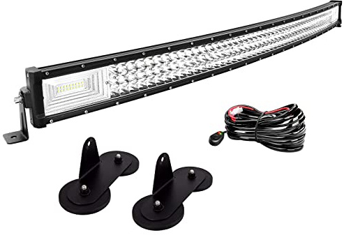 Willpower LED Lichtleiste 42 + Magnet Halterungen + 12V Kabelbaum für 4x4 | LED Balken Lightbar Gebogen 540W, 6000K Weiß, IP67, Offroad beleuchtung, Arbeitsscheinwerfer LKW KFZ Auto Traktor Fahrzeuge