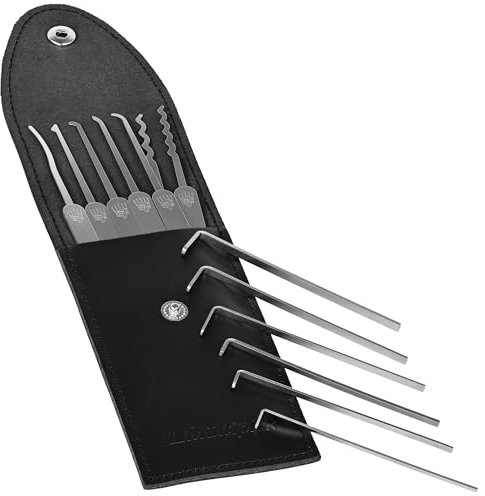 MULTIPICK ELITE 13 Lockpicking Set [13 Teile | 0,6 mm] Lockpick Tool, Schlösser knacken - Lock Picks inkl. Spanner - Schloss picking - Profi Dietrich Set - Profi Lockpicking Kit - Pick