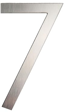 GUIZZO Creart - Numero Civico Esterno e Numeri Civici Esterni con Lettera in Acciaio Inox, Targa Personalizzata Made in Italy, Targhetta Personalizzata Porta Ingresso per Uso Esterno - 7, 6.1x10H cm