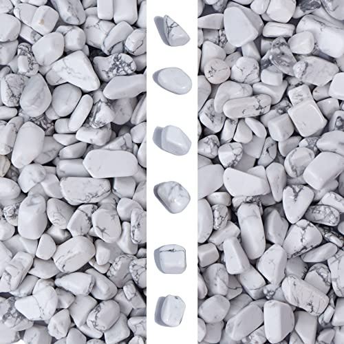 gemshan 2lb Natural White Rocks 7mm-9mm, River Rocks for Plants Succulents, Withe Stone Pebbles for Aquarium Vase Decoration