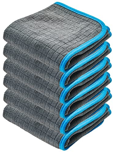 CARMODO® 6X Paños en Microfibra de 400 gsm - Ultra Absorbentes, Suaves y Delicados - Bayetas en Microfibra sin Pelusa - Paño de Pulido, Microfiber Cloth, Balletas Microfibra Coche - 40x40cm