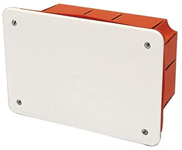 Scatola cassetta di derivazione 119x96x70 mm da incasso con coperchio rettangolare per collegamenti cavi elettrici