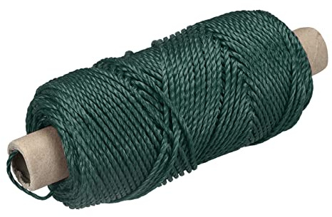 sourcing map Twisted Mason Line Nylon Twine String Cord Dark Green 100M/109 Yard 3MM Dia for Netting, Landscaping, Home Improvement, DIY Projects, Crafting, Masonry, Gardening