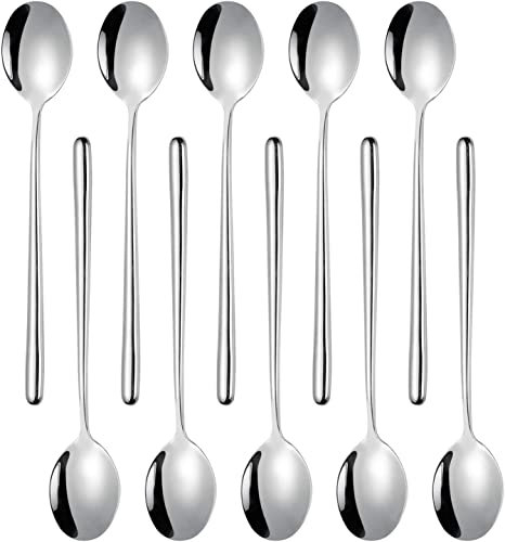 Miupoo Lot de 10 cuillères à soupe en acier inoxydable Argenté 22 x 4 cm