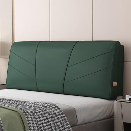 ZZYK Kopfteil Nachttischkissen Große Stütze Gepolsterte Kopfteil Rückenlehne Kunstleder Keil Abnehmbares Kopfteil Kissen Für Schlafsofa Tatami Etagenbett,Grün,Paste 87/220cm
