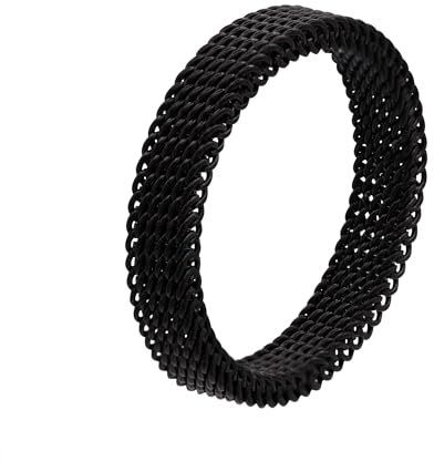 Heideman Fingerring Herren Timon Mesh Schwarz Edelstahl Gr.56