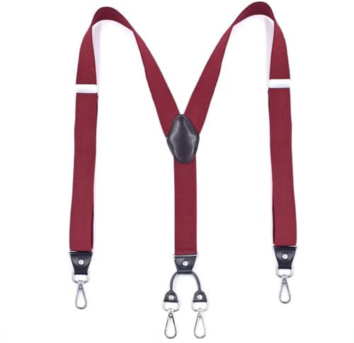 YUEZHAN Bretelle Suspender Bretelle da Uomo Moda Gancio Bretelle Elastico Regolabile Suspensorio Pantaloni Casual Viola