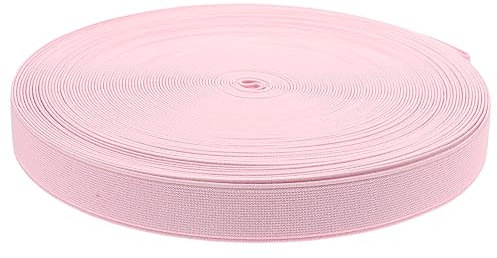 Tofficu Elastisches 2,5cm Breites Polyester Nähband Rosa 28m Rolle Hochelastisch Strapazierfähig Zuschneidbar Für Hosenbund Gürtel Haushaltsnähen