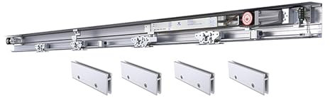 Cierrapuertas batiente, abrepuertas y cierrapuertas automático, acceso eléctrico a puertas de vidrio, operador de apertura y cierrapuertas batiente de alta resistencia de 60 W con control remoto(Frame
