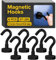 X-bet MAGNET Ganci magnetici neri, 6 pezzi (12,2 kg), dimensioni: diametro 16 mm, forza di trazione circa 10,9 kg