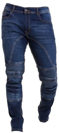 Rider Protec Jean de Moto pour Homme, Doublure de Protection en aramide, Pantalon de Moto en Denim avec Protections Amovibles, Pantalon de Motard pour Homme