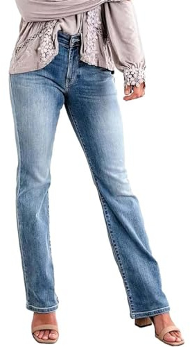 Jeans Damen Damen-Jeans, dehnbar, Stadeke-Jeans, klassisch taillierte Flare-Jeans, Jeans Jeanshosen Damen Stretch Damen Jeans Stretch (Blue, XL)