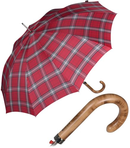 Knirps Herren Stockschirm Regenschirm Long AC - check red
