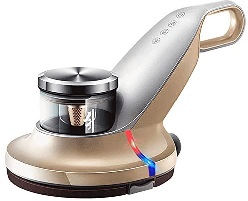 Milben Staubsauger UV Milbenstaubsauger Handstaubsauger Mit Hochfrequenzvibration Und HEPA-Filterung Vernichtet Bis Zu 99,9% Aller Milben Matratzen-Staubsauger Für Teppiche, Sofas, Kissen(Gold)