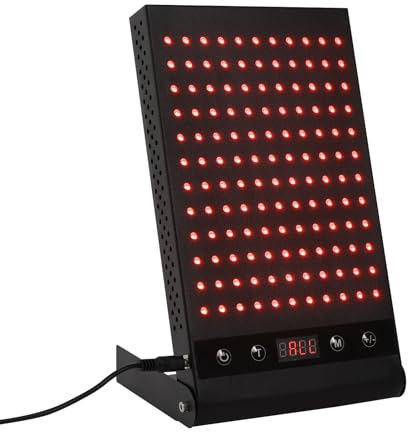 Infrarot Lampen, Rotlichtlampe Mit Ständer und Brille, 850nm Wellenlänge des fernen Infrarotlichts, Tragbares 660nm Nah Rotlichtlampe Red Light Therapy Lamp, LEDs Rotes Licht-Lampe Rotlicht Panel für