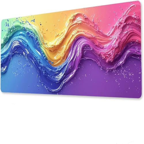 XXL Gaming tapete Mesa Escritorio 1400x700x3mm Color, Vade Escritorio Antideslizante, Alfombrilla Ratón Grande, Impermeable Alfombrilla Teclado línea, Tapete de Escritorio para Oficina en Casas. I-5