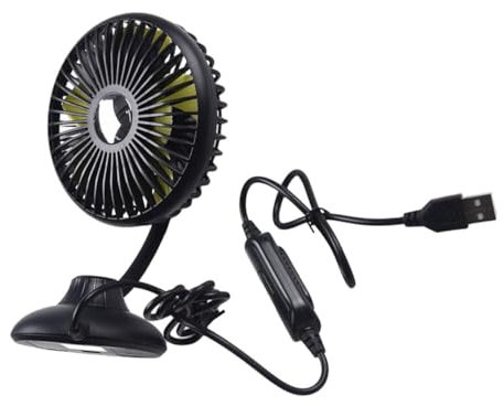 SOIMISS Ventilateur Abs USB Silencieux Voiture en et Compact Multifonction Rotatif pour Tableau de Bord, pour Voiture et Maison