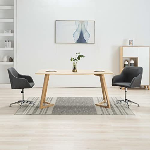 Drehsessel, 2-teilig, modernes Design, höhenverstellbar, dunkelgrauer Stoffbezug
