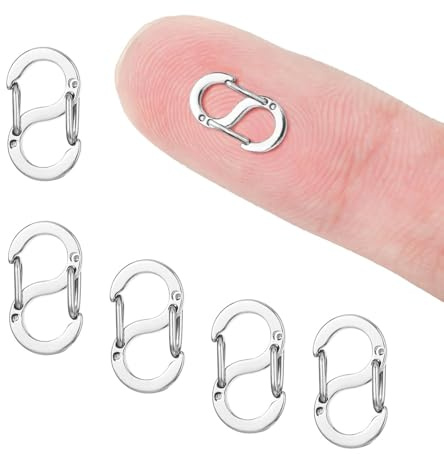 5 Stück Halskettenkürzer Verschlüsse, Edelstahl-Armband-Clips, Kettenkürzer Schmuckverschlüsse und Befestigungen für Halsketten, Armbandverbindungen Schmuckherstellung (16mm x 9mm)