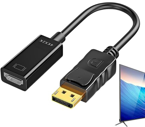 Generico to Cable 4K – High-Speed Display Port to HDMII Adapter Lead for Monitor PC Laptop Graphics Card – Gold-Plated Connector for Video Audio Transmission – 2 Metre