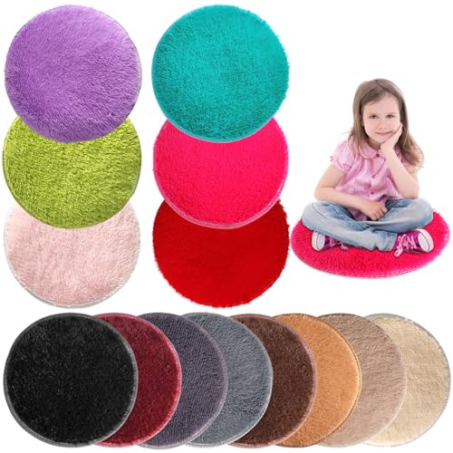 14 Pcs Kids Crazy Carpet Circle Seats 16 inch Round Floor Mat Kids Floor Cushions Soft Colorful Educational Classroom Rug