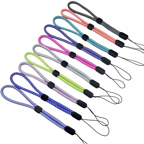 Kuesn 10PCS Adjustable Hand Wrist Strap Lanyard, Adjustable Nylon Colorful for Cellphone, Camara, USB Flash Drive, GoPro, PSP, Flashlight, Keychains (Multicolour)