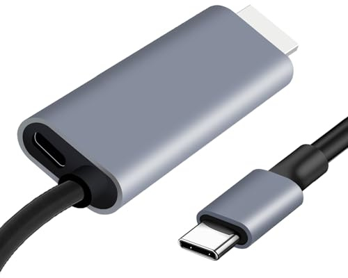 Steinwhale USB-C to HDMI 2-in-1 Cable 6.6 ft, 100W PD Fast Charge, 4K@60Hz Ultra-HD, Thunderbolt & USB-C Compatible, for iPhone 17 Pro MAX, MacBook, Steam Deck, Galaxy S25 & Switch 2