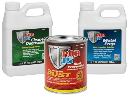 Stop Corrosion Kit 473ml – Semi-Gloss Black, 3-Step Metal Protection System with Cleaner, Metal Prep & Protective Coating | Rust Prevention for Automotive & Industrial Surfaces