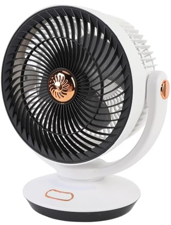 Keenso Ventilateur de Bureau avec Chargement USB de Type C, 4 Vitesses et Veilleuse à 3 Niveaux, Ventilateur de Circulation d'air Portable pour la Maison, le Bureau, le Camping, de Table Oscillant